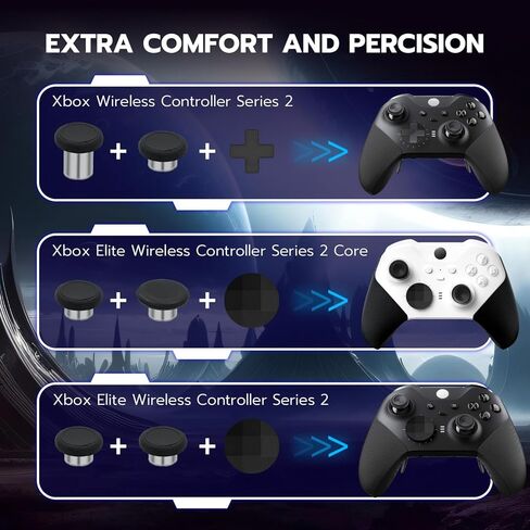 أعواد التحكم المعدنية 13 في 1 من Mcbazel لأجهزة Xbox Elite Series 2، ملحقات وحدة التحكم Elite Series 2 مع 6 أعواد تحكم قابلة للتبديل، 4 مجاذيف للزناد، 2 وسادات D، 1 أداة، 1 حقيبة حمل - أسود in Saudi Arabia