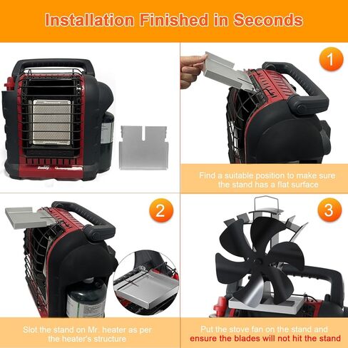 موقد فودا حديث الترقية 4 شفرات تعمل بالحرارة مروحة صديقة للبيئة مع ميزان حرارة مغناطيسي لحرق الخشب in Kuwait