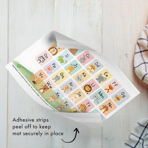 Disposable Stick-on Placemats 40 Pack for Baby & Kids, Restaurant Table Mats 12" x 18" Sticky Place Mats, Toddler Baby Placemat, Animal Alphabet Theme in Saudi Arabia