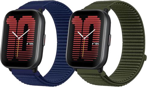 عبوتان من الأربطة المصنوعة من النايلون المتوافقة مع Amazfit Active 2/Active/GTR mini/GTS 2 2e 3 4/GTS 2 4mini، 20 مم سريعة الإصدار من النايلون المموج الرياضي من أجل Amazfit Bip 3/3 Pro/U/U Pro/S/S Lite in Kuwait