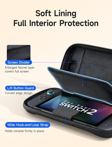 JSAUX Slim Carrying Case for Nintendo Switch 2 (2025), Protective Hard Shell with 12 Game Card Slots, Portable Travel Storage Case BG0133 in Saudi Arabia