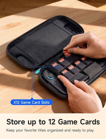 JSAUX Slim Carrying Case for Nintendo Switch 2 (2025), Protective Hard Shell with 12 Game Card Slots, Portable Travel Storage Case BG0133 in Saudi Arabia