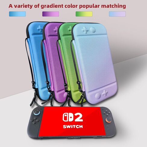 حقيبة حمل JIAMEIXING لجهاز Nintendo Switch 2 (2025) - حافظة صلبة لطيفة مضادة للصدمات، واقي شاشة من الزجاج المقسى وصندوق تخزين لبطاقات الألعاب وملحقاتها (أزرق) in Kuwait