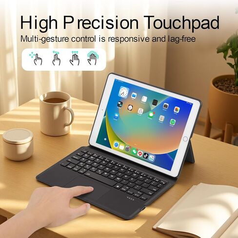 iPad 9.7 Keyboard Case with Touchpad & Built-in Stand, Bluetooth Wireless for iPad 6th 2018/5th Gen 2017, Air 2, Pro 9.7, Ultra-Light 423g in Saudi Arabia