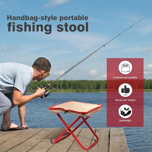 Camping Stool,Mountaineering and Hiking Portable Stools 13.5“ Portable Folding Stools for Outdoor Gardening and Beach Hiking Fishing,Foot Stool with Carry Bag to 330LB (13.5 inch) in Saudi Arabia