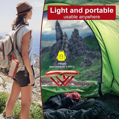 Camping Stool,Mountaineering and Hiking Portable Stools 13.5“ Portable Folding Stools for Outdoor Gardening and Beach Hiking Fishing,Foot Stool with Carry Bag to 330LB (13.5 inch) in Saudi Arabia