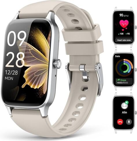 Fitness Tracker for Women Men, Activity Smart Watch Compatible with Android iPhone, Step Counter with 110+ Sports, Sleep Monitor, Calorie Counter, IP68 Waterproof (Black, 1.57) in Saudi Arabia