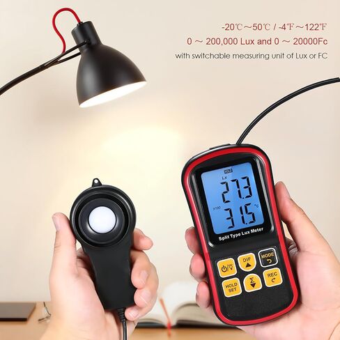 Light Meter, Handheld Digital Illuminance Meter Photography Light Meter Plant Light Meter with LCD Display for Lighting Intensity Brightness Measurement (Type B) in Saudi Arabia