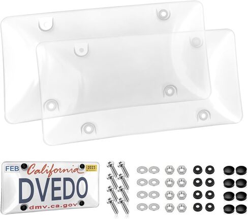 License Plate Protectors 2 Pack, Clear License Plate Protector with Screw Accessories License Plates Frame for American Standard Cars, 12.2"x6.3" in Saudi Arabia