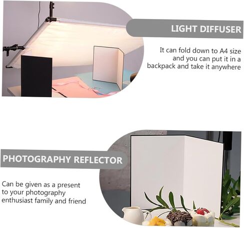 2pcs A4 Photography Reflective Board Cardboard Folding Reflector for Studio and Outdoor Lighting, Camera Lighting Reflector for Food and Still Life Photography in Saudi Arabia