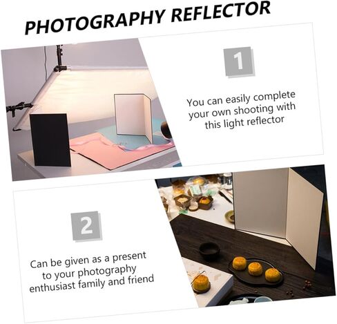 2pcs A4 Photography Reflector Cardboard Set, Portable Photo Reflective Board for Product and Culinary Lighting, Camera Lighting Accessories for Indoor and Outdoor Studio Use in Saudi Arabia