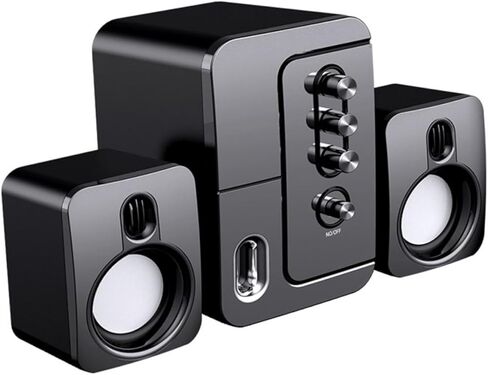 سماعات الكمبيوتر المحمولة Vaguelly USB لأجهزة الكمبيوتر المحمول وسطح المكتب ومكبر صوت ستيريو سلكي مدمج مع صوت محيطي ثلاثي الأبعاد وصوت جهير عميق للاستخدام في المنزل والمكتب in Kuwait