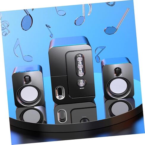 سماعات الكمبيوتر المحمولة Vaguelly USB لأجهزة الكمبيوتر المحمول وسطح المكتب ومكبر صوت ستيريو سلكي مدمج مع صوت محيطي ثلاثي الأبعاد وصوت جهير عميق للاستخدام في المنزل والمكتب in Kuwait