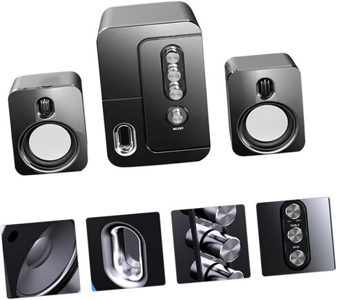 سماعات الكمبيوتر المحمولة Vaguelly USB لأجهزة الكمبيوتر المحمول وسطح المكتب ومكبر صوت ستيريو سلكي مدمج مع صوت محيطي ثلاثي الأبعاد وصوت جهير عميق للاستخدام في المنزل والمكتب in Kuwait
