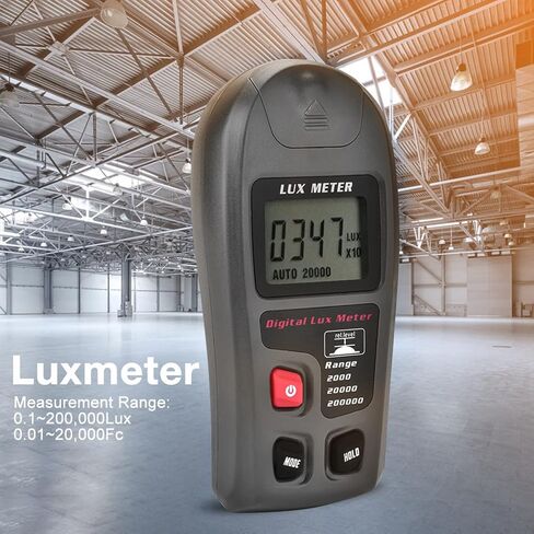 Luxmeter, LCD Display Light Meter for Environmental Testing with Automatic Power Off Function, Suitable for Factory, Warehouse, School, Office, Family, and More in Saudi Arabia
