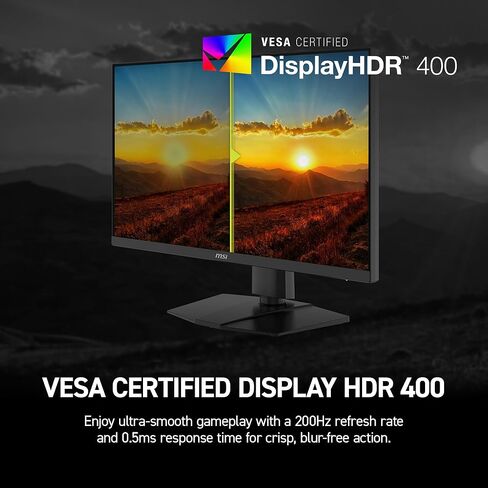 شاشة ألعاب msi MAG 274QPF E20 مقاس 27 بوصة 2560 × 1440 (WQHD)، 200 هرتز، مزامنة AMD Adaptive Sync، جاهزة لـ HDR، HDMI، منفذ VGA، قابل للتركيب على VESA، قابلة للإمالة، إطار نحيف من 4 جوانب، 0.5 مللي ثانية، أسود in Saudi Arabia