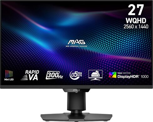 شاشة ألعاب msi MAG 274QPF X30MV مقاس 27 بوصة 2560 × 1440 (QHD)، 300 هرتز، مزامنة تكيفية، HDMI، منفذ DisplayPort، قابل للتركيب على VESA، إمالة، ارتفاع قابل للتعديل، مكبر صوت، 0.5 مللي ثانية، أسود in Saudi Arabia