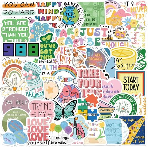 50PCS Self Love Gifts Sticker Pack, Self Care for Adult Women Teens Vinyl Positive Affirmation for Water Bottles Laptop Scrapbook Journal (Self-Care) in Kuwait
