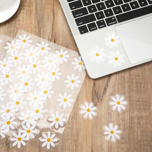 200pcs Cute Aesthetic Flower Decals Little Daisy Stickers Small White Spring Floral Party Supplies Favors for Laptop Water Bottle Phone Car Easter Birthday Wedding Bridal Retro Hippie Decor Christmas in Saudi Arabia