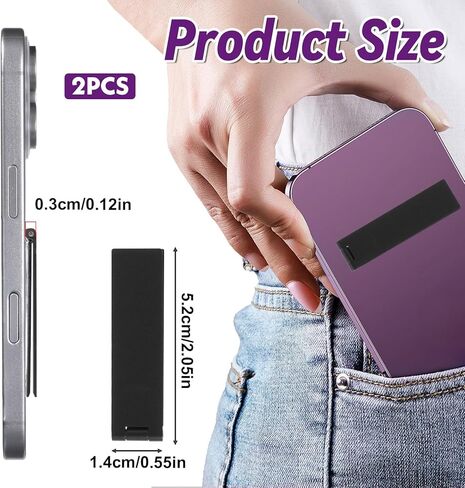 2Packs Ultra-Thin Cell Phone Holder, Adjustable Mini Alloy Phone Stand Vertical and Horizontal Phones Stand Portable Foldable Phones Holder for Mobile-Phone Tablet in Kuwait