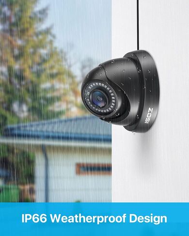 نظام كاميرا ZOSI 3K 5MP Lite للأمن المنزلي مع تقنية الذكاء الاصطناعي للكشف عن المركبات البشرية، H.265+ 8 قنوات DVR للمراقبة و8 × 1080 بكسل كاميرا CCTV مقاومة للطقس في الهواء الطلق داخلي، رؤية ليلية 80 قدمًا، بدون محرك أقراص ثابتة in Kuwait
