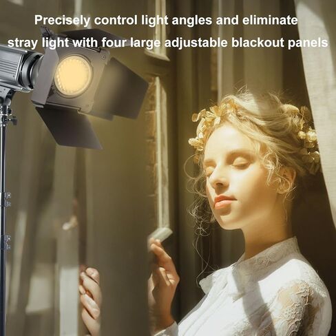 Yunseity 4 Leaf Barndoor with Grid, Precise Light Control and Absorption, 5 Color Gel Filters, for Professional Photography and Film Lighting in Saudi Arabia