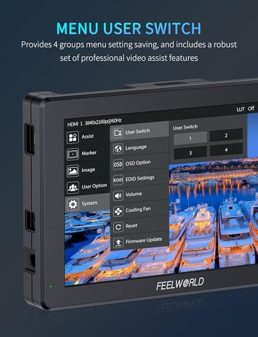 FEELWORLD T7 PRO 7 Inch 2000 nit DSLR Camera Field Monitor Ultra-Bright with Waveform, Vectorscope, False Color, Focus Peaking, HDR Preview & HDMI Loop-Out ， F750 4400mAh Battery and Bag in Saudi Arabia
