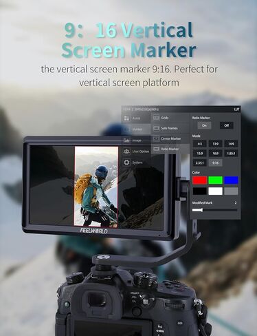 شاشة FEELWORLD S55E مقاس 5.5 بوصة DSLR الميدانية ثلاثية الأبعاد LUT مدمجة عالية الدقة 1920x1152 IPS لمساعدة الفيديو على التركيز مع 4K60 هرتز HDMI 8.4 فولت تيار مستمر مدخلات/مخرجات تتضمن بطارية F550 4400 مللي أمبير في الساعة وذراع إمالة ومظلة in Saudi Arabia