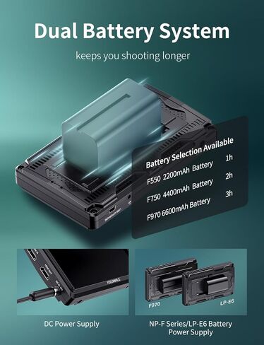 شاشة FEELWORLD S55E مقاس 5.5 بوصة DSLR الميدانية ثلاثية الأبعاد LUT مدمجة عالية الدقة 1920x1152 IPS لمساعدة الفيديو على التركيز مع 4K60 هرتز HDMI 8.4 فولت تيار مستمر مدخلات/مخرجات تتضمن بطارية F550 4400 مللي أمبير في الساعة وذراع إمالة ومظلة in Saudi Arabia