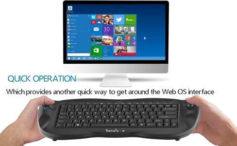 Wireless Keyboard with Trackball, 2.4G Handheld Multimedia Keyboard Built in Trackball, Scroll Wheel & Hotkeys for HTPC, Smart TV, Laptop, Desktop, Compatible with Windows, Mac, Android (Black) in Saudi Arabia