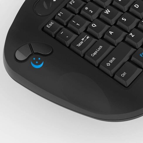 Wireless Keyboard with Trackball, 2.4G Handheld Multimedia Keyboard Built in Trackball, Scroll Wheel & Hotkeys for HTPC, Smart TV, Laptop, Desktop, Compatible with Windows, Mac, Android (Black) in Saudi Arabia