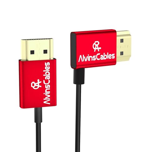 Alvin's Cables 8K HDMI Cable 2.1 48Gbps High Speed Φ2.4mm Ultra-Thin HDMI 8K@60Hz 4K@120Hz for Sony A7 A9, BMPCC, for Canon C70, for Atomos Ninja, for SmallHD, Left to Right Angle Coiled Cable in Saudi Arabia