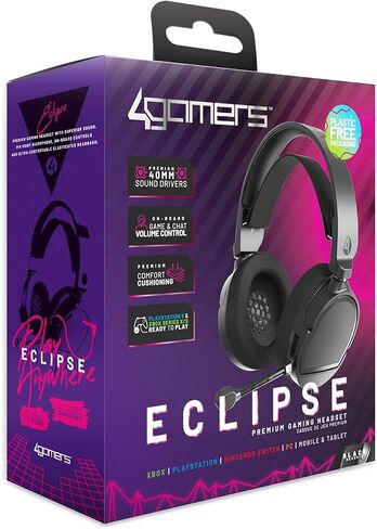 سماعة رأس 4Gamers Eclipse Premium للألعاب متوافقة مع Xbox وPS4/PS5 وSwitch والكمبيوتر الشخصي - أسود in Kuwait