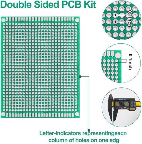64 قطعة من لوحة PCB الخضراء - دائرة مزدوجة الجوانب ولوحة أداء مع 5 أحجام للإلكترونيات التي تصنعها بنفسك، متوافقة مع ألواح الخبز ومشاريع اللحام in Saudi Arabia