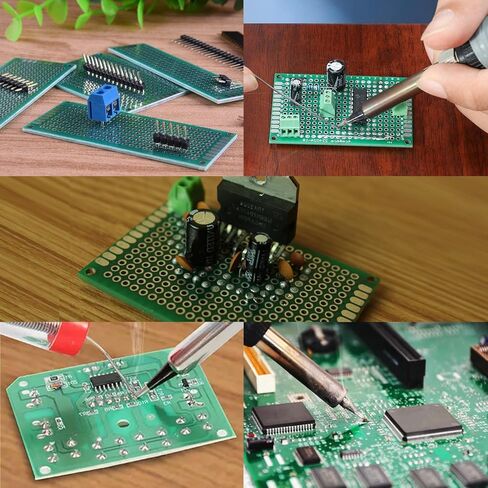 64 قطعة من لوحة PCB الخضراء - دائرة مزدوجة الجوانب ولوحة أداء مع 5 أحجام للإلكترونيات التي تصنعها بنفسك، متوافقة مع ألواح الخبز ومشاريع اللحام in Saudi Arabia