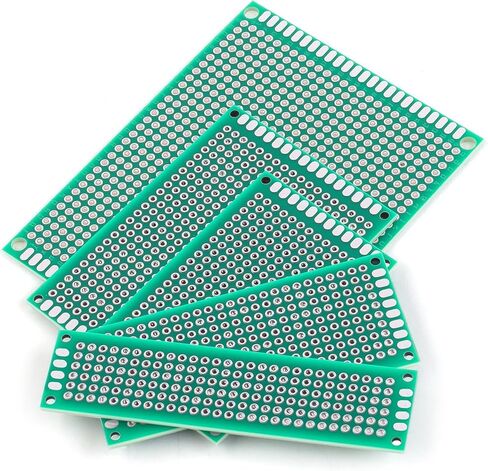 64 قطعة من لوحة PCB الخضراء - دائرة مزدوجة الجوانب ولوحة أداء مع 5 أحجام للإلكترونيات التي تصنعها بنفسك، متوافقة مع ألواح الخبز ومشاريع اللحام in Saudi Arabia