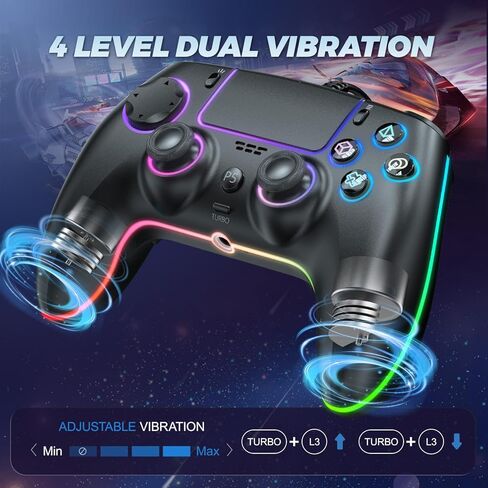 GUOC RGB Wired Controller for PS5/PS4 and PC with Hall Effect Trigger, 3.5mm Audio Jack, Support Tubro/Macro Function, Adjustable Dual Vibration 6-Axis Motion Control Gamepad in Saudi Arabia