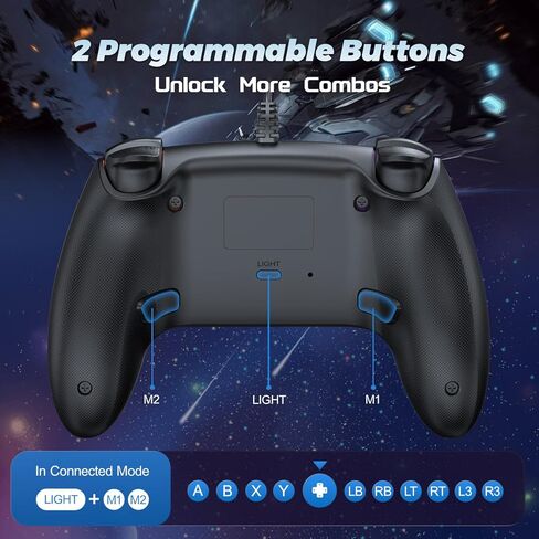 GUOC RGB Wired Controller for PS5/PS4 and PC with Hall Effect Trigger, 3.5mm Audio Jack, Support Tubro/Macro Function, Adjustable Dual Vibration 6-Axis Motion Control Gamepad in Saudi Arabia