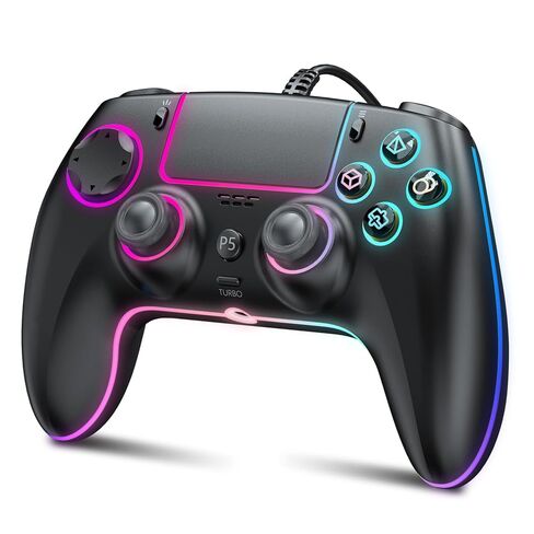 GUOC RGB Wired Controller for PS5/PS4 and PC with Hall Effect Trigger, 3.5mm Audio Jack, Support Tubro/Macro Function, Adjustable Dual Vibration 6-Axis Motion Control Gamepad in Saudi Arabia