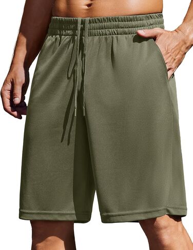 شورتات كرة السلة من Pinspark مع جيوب - 10 بوصة سراويل شورت رياضية خفيفة الوزن سريعة الجفاف للرجال in Kuwait