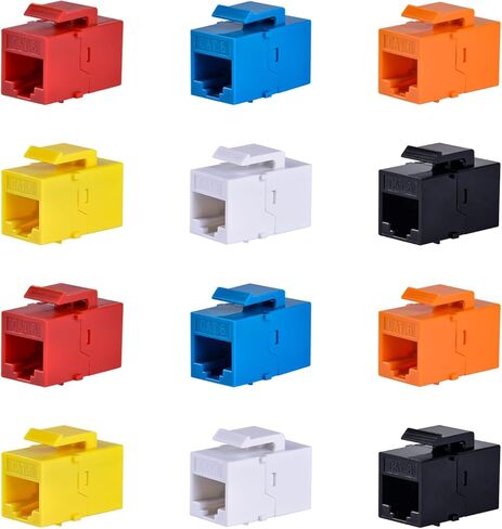 GeeekPi 10 بوصة 0.5U 12 منفذ لوحة تصحيح كيستون فارغة (أبيض) مع Cat6 RJ45 Keystone Jack Insert لخزانة الخدمة DeskPi RackMate T0/T1/T2 in Saudi Arabia