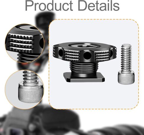 حامل محول الكاميرا الساخن مع فتحات لولبية مزدوجة 1/4 بوصة - قاعدة من سبائك الألومنيوم للأضواء والشاشات وإكسسوارات التصوير الفوتوغرافي in Kuwait