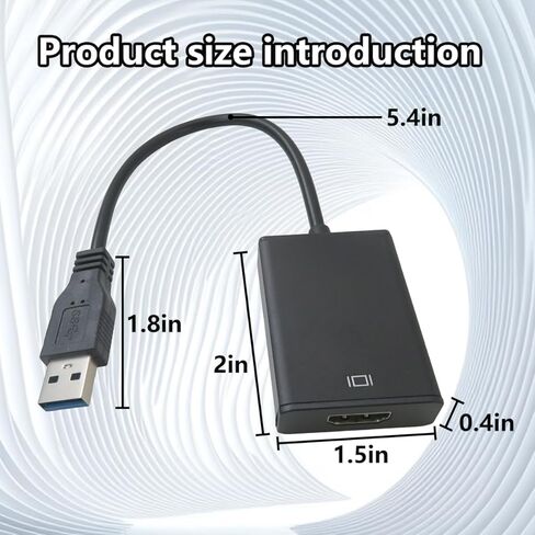محول فيديو HD 1080P USB 3.0 إلى HDMI يدعم نظام Windows 7/8/10، محول عرض خارجي لأجهزة الكمبيوتر المحمولة/أجهزة الكمبيوتر المكتبية، من Vicue in Kuwait