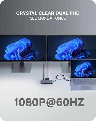 ALOGIC USB-C Dual Display 1080p FHD Dock; 85W Power Delivery; 3X USB-A; 2X USB-C; 2X DisplayPorts; Ethernet & Audio Jack; MX2 lite DisplayPort Edition. in Kuwait