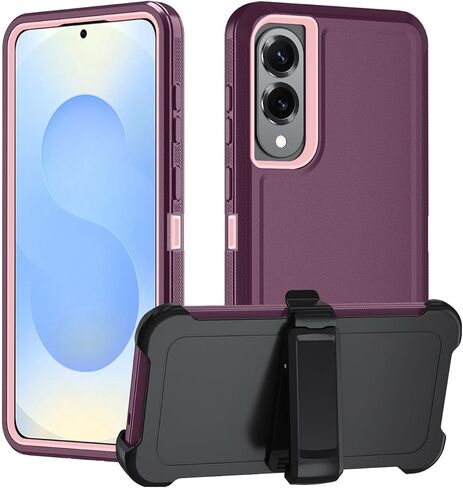 Miimall for Samsung Galaxy S25 Edge Case with Belt Clip Holster, with 360° Rotating Kickstand, Heavy Duty Shockproof and Dual Layer Military Grade Protective Rugged Case for Galaxy S25 Edge, Black in Saudi Arabia