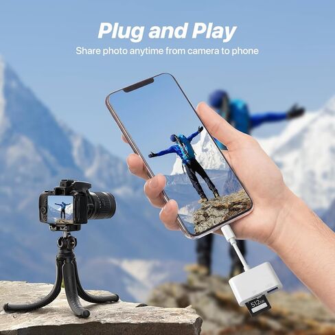 محول قارئ بطاقات SD USB C، قارئ بطاقات ذاكرة 3 في 1 بفتحات مزدوجة مع محول كاميرا USB، محول كاميرا رقمية in Saudi Arabia