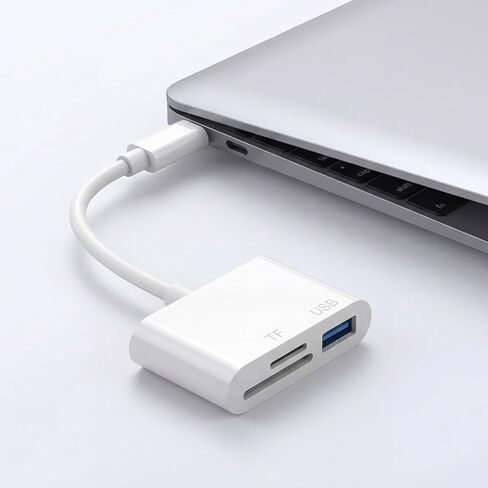 محول قارئ بطاقات SD USB C، قارئ بطاقات ذاكرة 3 في 1 بفتحات مزدوجة مع محول كاميرا USB، محول كاميرا رقمية in Saudi Arabia