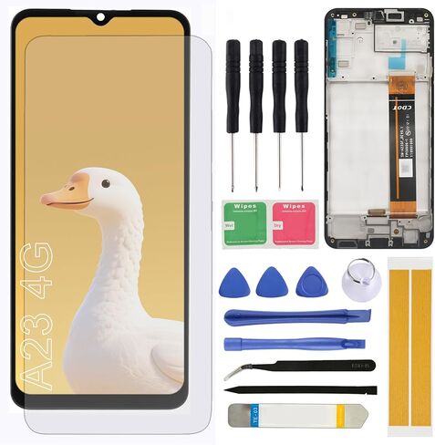 استبدال الشاشة لهاتف Samsung Galaxy A23 4G LCD A235 SM-A235F A235M A235F/DS A235M/DS 6.6 بوصة شاشة LCD تعمل باللمس محول رقمي مع إطار أدوات إصلاح in Saudi Arabia