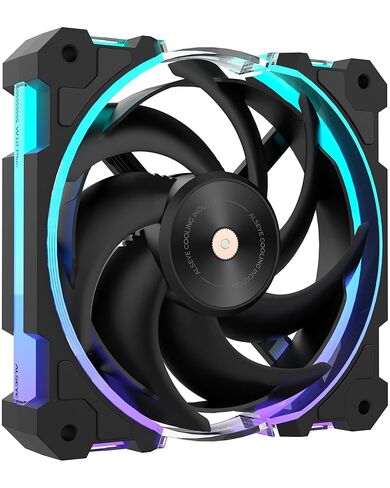 ALSEYE W12 Plus ARGB PC Case Fan 120mm شفرات على شكل منجل لتحقيق توازن فائق FDB تحمل 2400RPM إطار عالي الأداء إضاءة 4-PWM و3-Pin ARGB Sync (أبيض، عكسي) in Kuwait