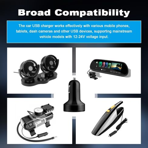 4 in 1 Cigarette Lighter USB Charger with Voltage Display,50W Car Charger USB C Fast Charge for 12-24V Cars,Multi Port Cars Cigarette Lighter Adapter Compatible with iPhone Car Accessories in Saudi Arabia